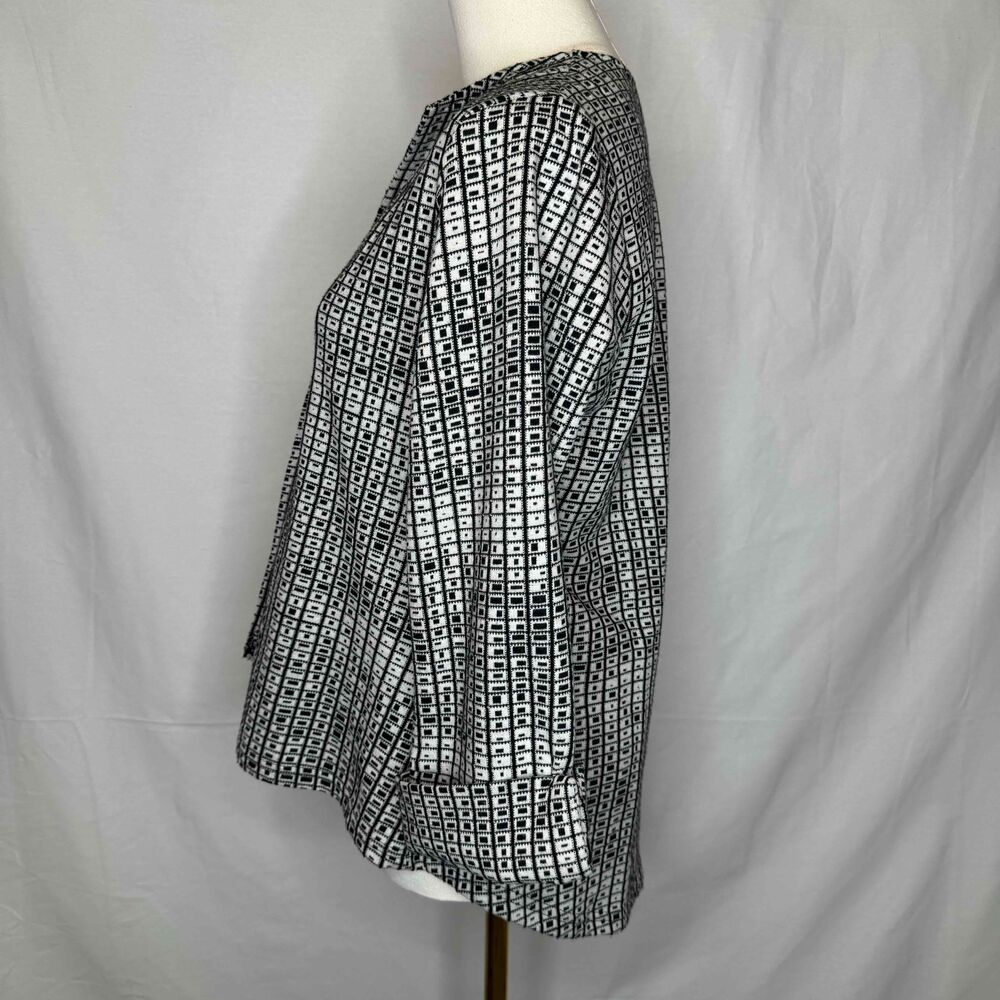 Parsley & Sage Geometric Blazer Jacket Women Small Funky 3/4 OP-ART Lagenlook - Picture 2 of 11